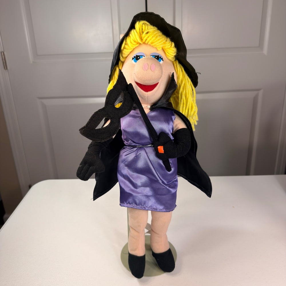 Nanco Miss Piggy Plush Doll Masquerade Witch Muppets Jim Henson Vintage 17"